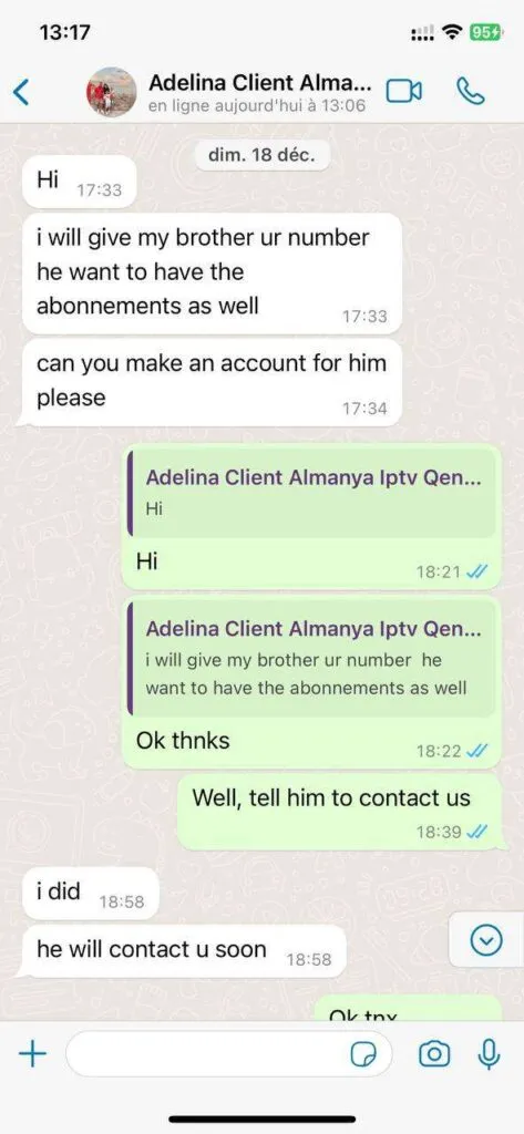 WhatsApp Verlängerung Jahresabo Ayoumas